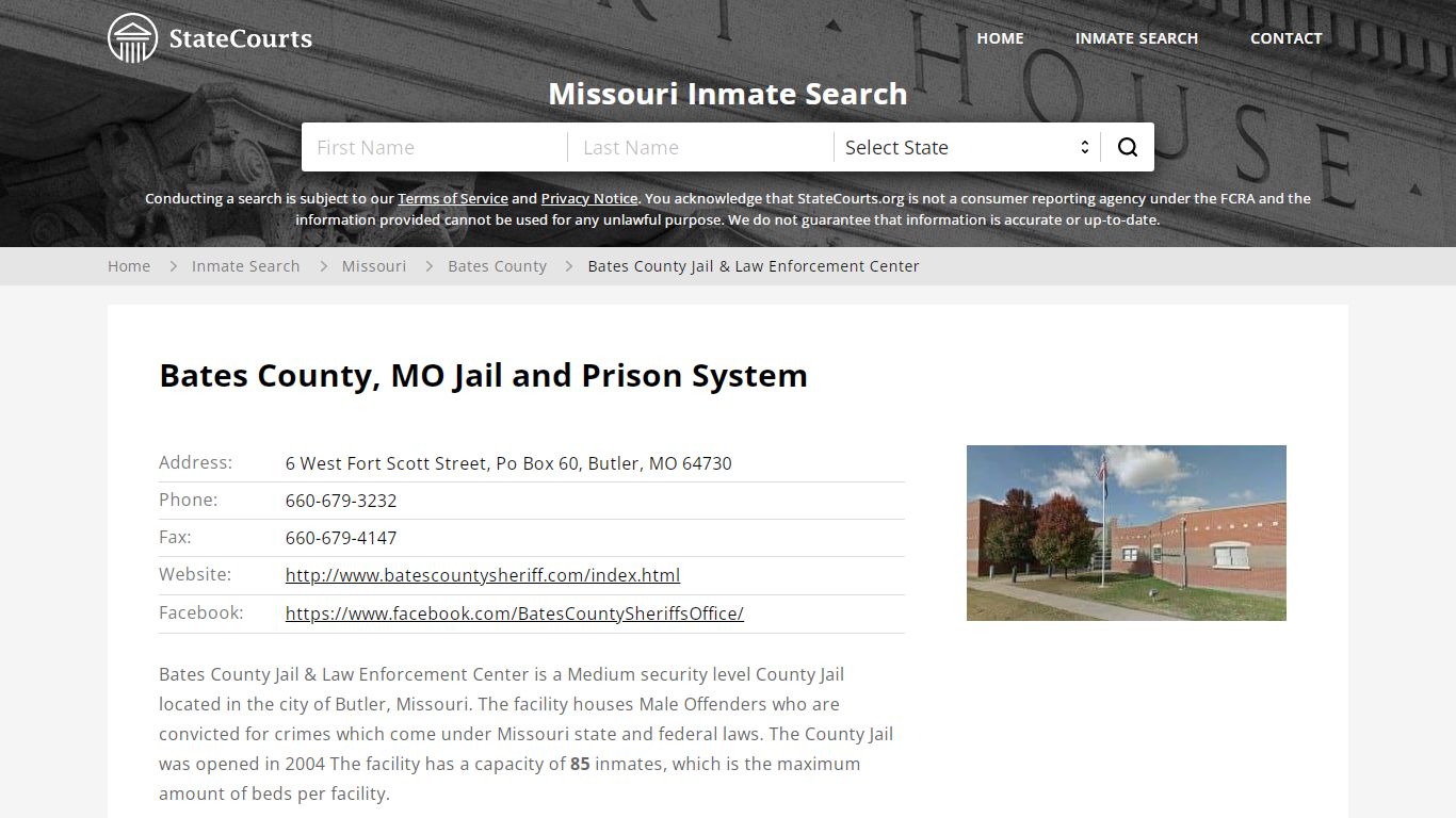 Bates County, MO Jail and Prison System - State Courts
